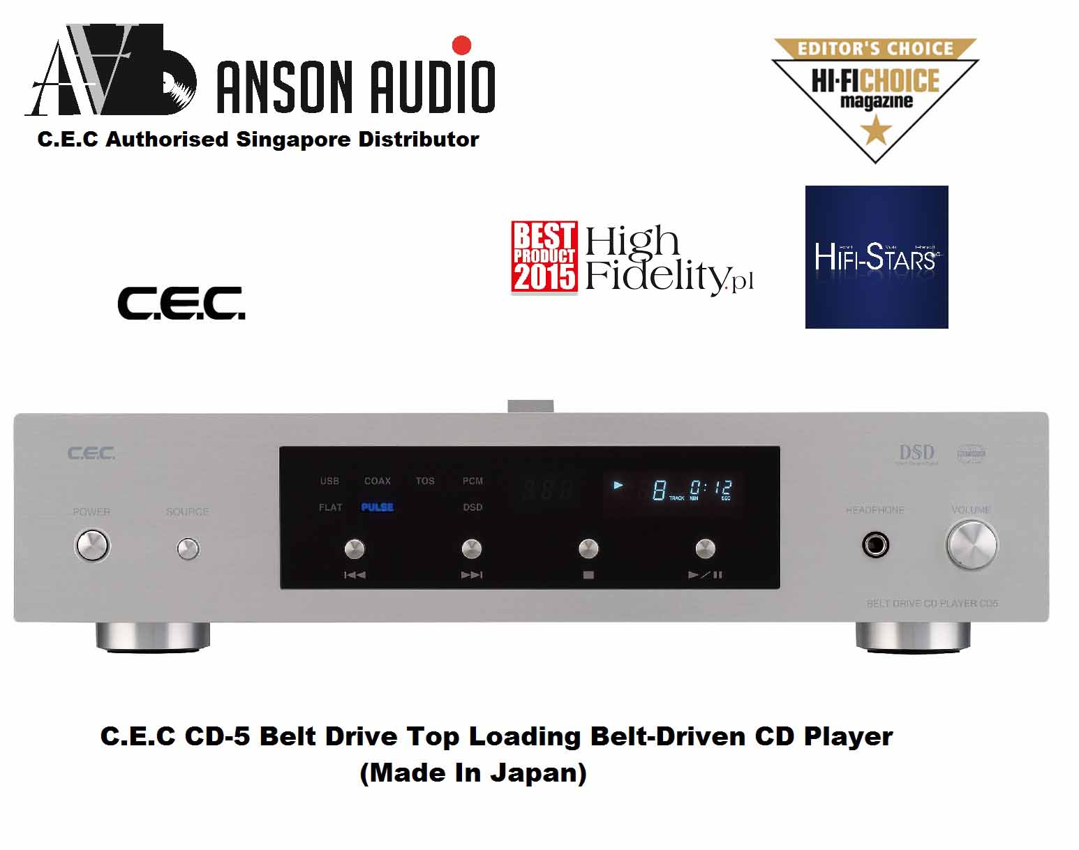 CEC シーイーシー CD5（シルバー） ベルトドライブCDプレーヤー Belt