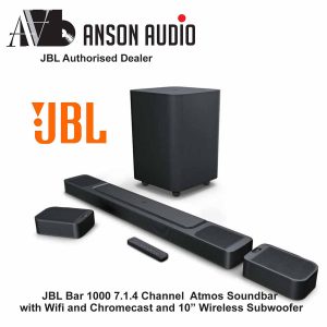 1300 10” Anson – and Audio Soundbar Wireless Wifi Atmos Bar Channel Subwoofer and JBL Chromecast with 11.1.4